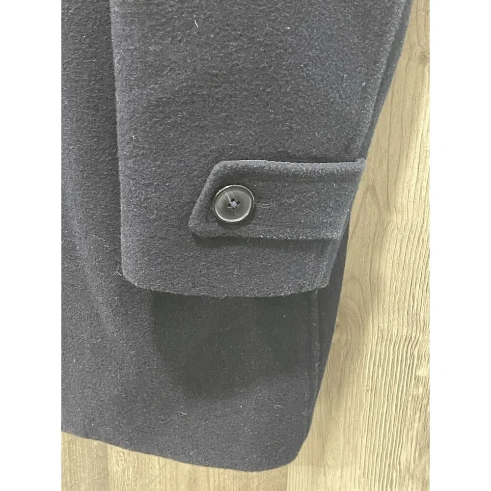 Paulo Solari Navy Blue Wool/Poly Blend Mens Pea Coat XL